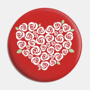 Roses in a Heart Shape Valentine's Day Pin