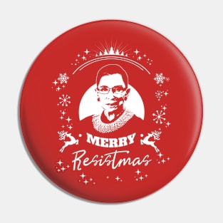 Holy RBG Happy Merry Resistmas Winter Holiday Tshirt Pin