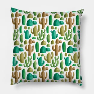 Watercolour Cactus Pattern - Desert Plants - Watercolor Succulents and Cacti Pattern Pillow