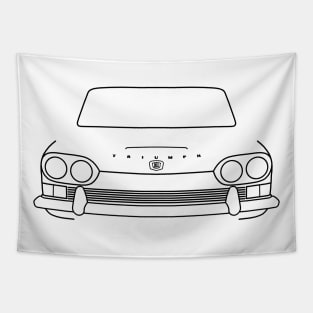 Triumph 2000 Mk 1 classic car black outline graphic Tapestry