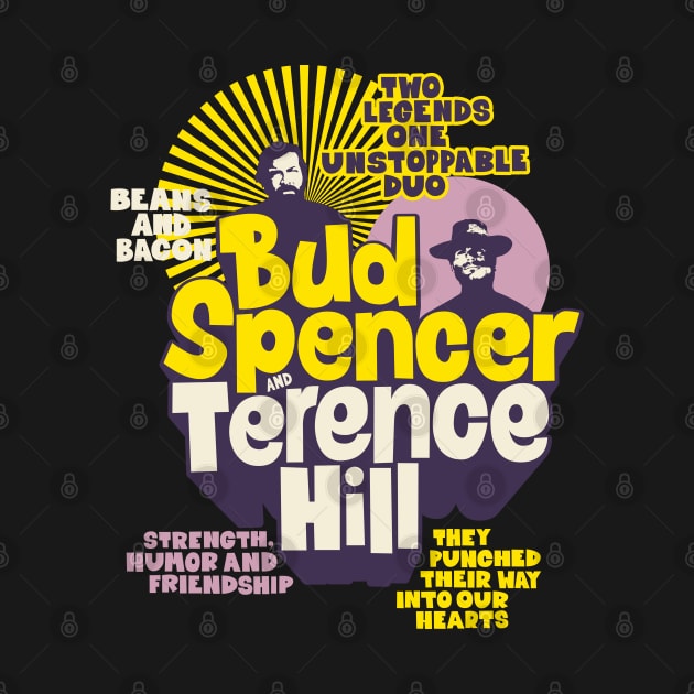 Nostalgic Tribute to Bud Spencer and Terence Hill - Iconic Duo Illustration by Boogosh