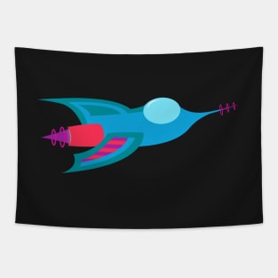 Retro Spaceship One Tapestry