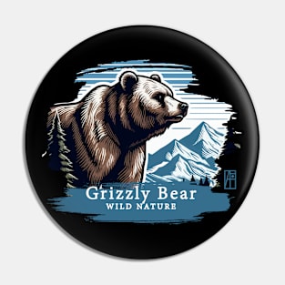 Grizzly Bear - WILD NATURE - GRIZZLY -5 Pin