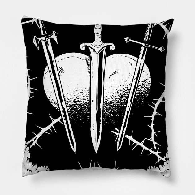 Tarot Minor Arcana Three of Swords Pillow by Zone32