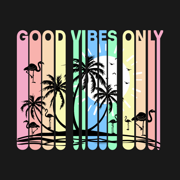 Good Vibes Only, Paradise Island Silhouette Design by Positive Lifestyle Online