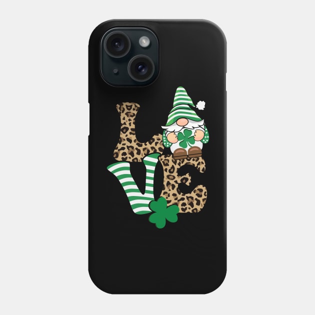 Love St. Patrick's Day Gnome Leopard Print Phone Case by jackofdreams22