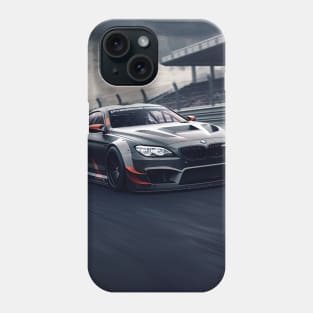 black bmw m6 on a race track Phone Case