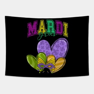 Mardi Gras Cute Hearts Women Girls Kids Tapestry