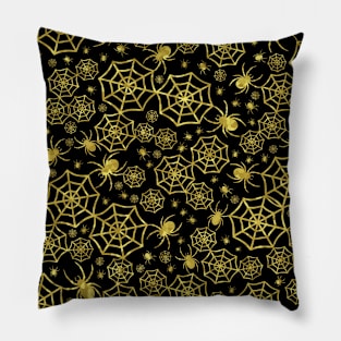 EERIE Gold Spiders Pillow