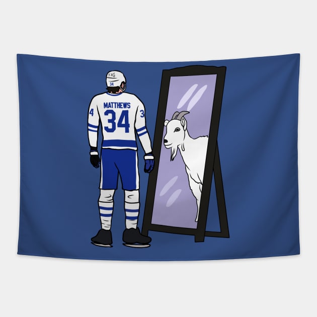 Auston Matthews Mirror GOAT Tapestry by rattraptees