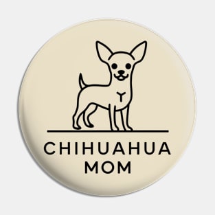 Chihuahua Mom Line Art Pin