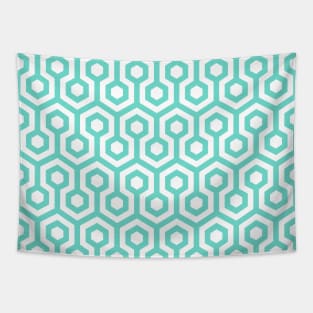 Geometric Pattern: Looped Hexagons: Blue Tapestry