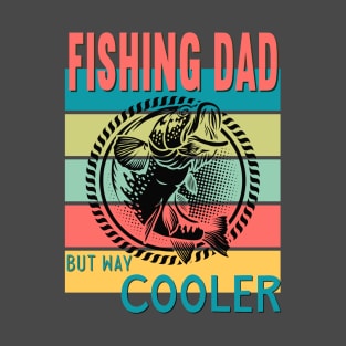 Fishing Dad But Way Cooler Retro Vintage Sunset T-Shirt