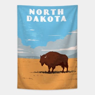 North Dakota, USA .Retro travel poster Tapestry