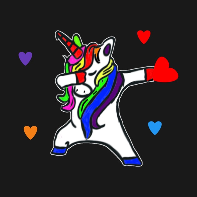 Valentines day Dabbing unicorn Heart by FouadBelbachir46