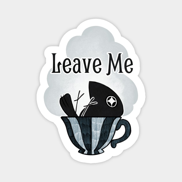 Morning Murder - Teacup Crow [Leave Me] Magnet by number36