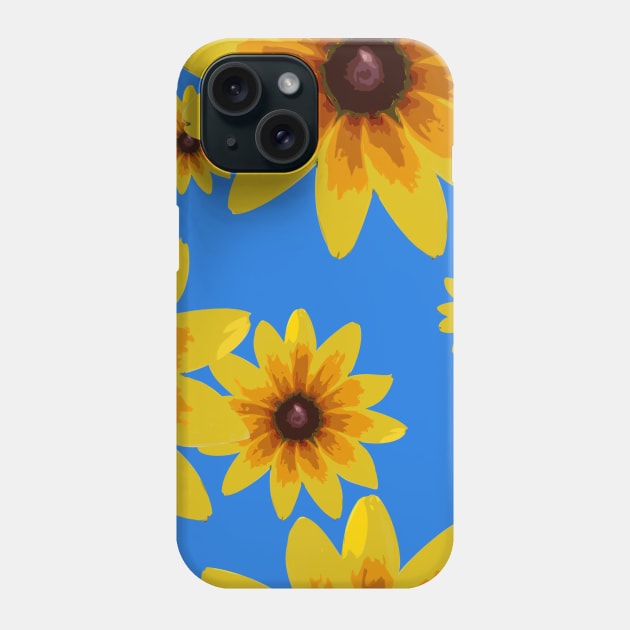 Blackeyed Susan on Blue Repeat 5748 Phone Case by ArtticArlo