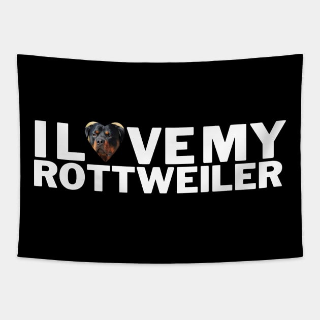 I Love My rottweiler Tapestry by Juliet & Gin