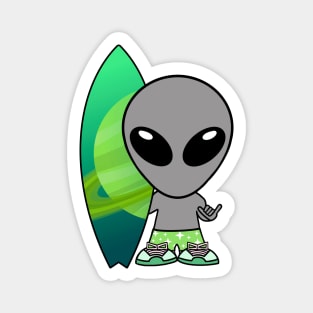 Surfboard Alien Magnet