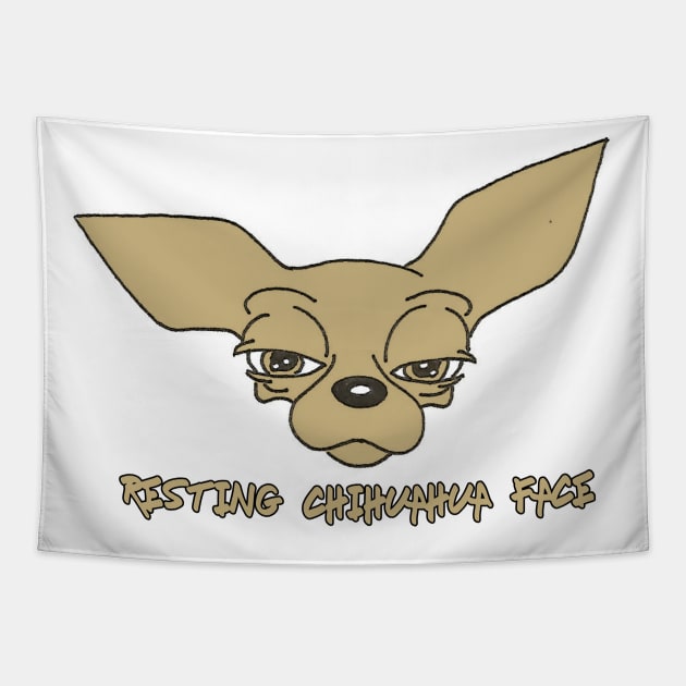 Resting Chihuahua Face Tapestry by Blaze_Belushi