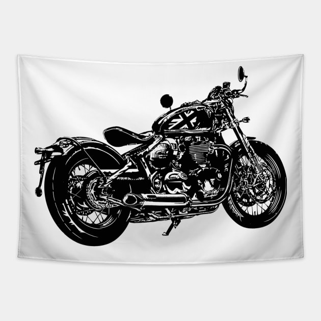 Bobber Black Tapestry by mizoneroberto