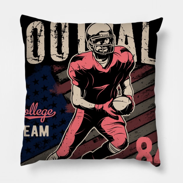 American Football Hall of Fame , Collage Football Pillow by CoolTees