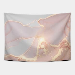 Liquid Rose Gold Luxury Marble Shapes Geometric Abstract Pattern Tapestry