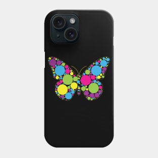 Rainbow Polka Dot Colorful Buterfly Dot Mandala Art Dot Day Phone Case