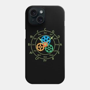 Circle of Fifths Mechanical Clock Style Yellow Green Phone Case