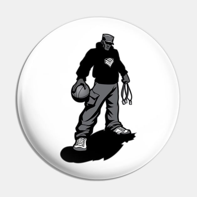 Basketball Soldier T-shirt Pin by TABRON PUBLISHING