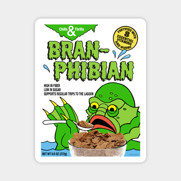 Monster Breakfast Cereal, Bran-phibian! Magnet by Angel Robot