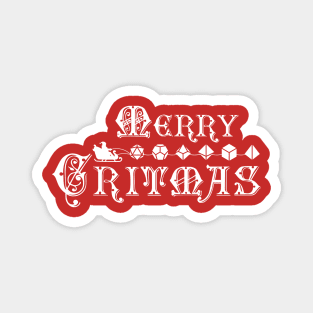 Merry Critmas Xmas Santa Sleigh Dice Magnet