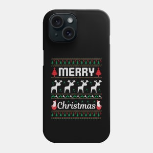 Ugly Christmas Sweater Gifts | Merry Xmas Deer Phone Case