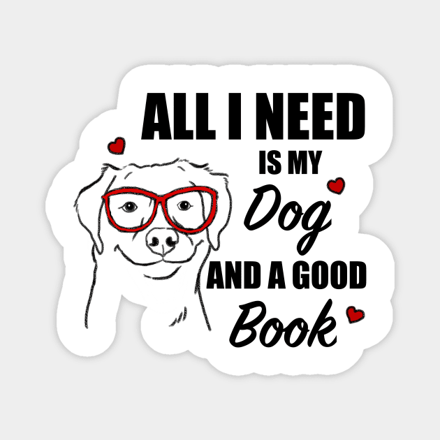 Dog Lover, Book Lover, Dogs and Books Magnet by sockdogs