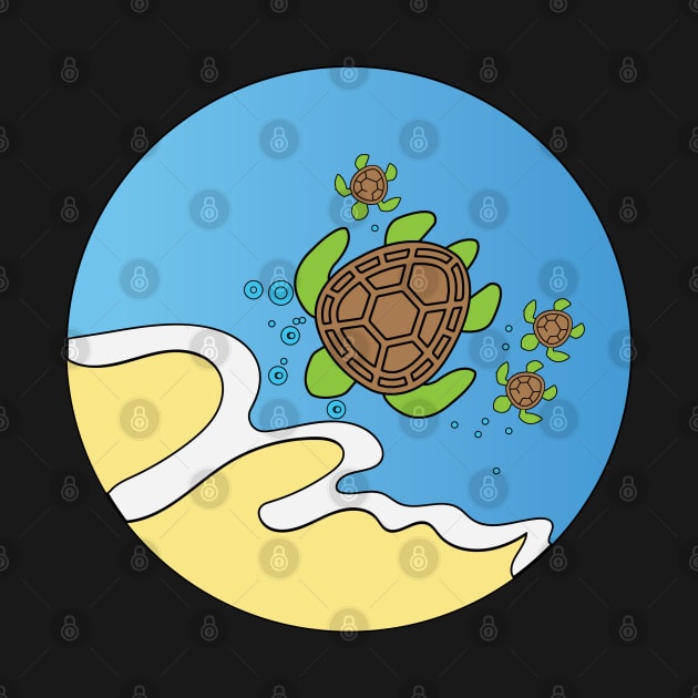 Turtles in the waves by whiteasters