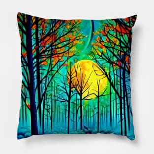 Beautiful Forest Moonlight Pillow