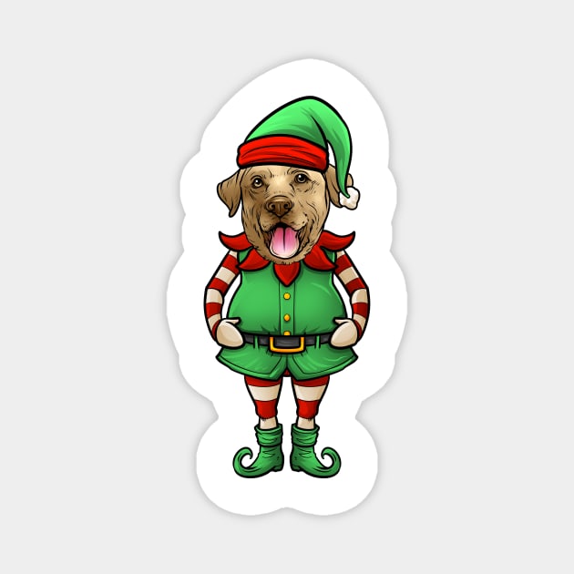 Yellow Labrador Retriever Christmas Elf Magnet by whyitsme