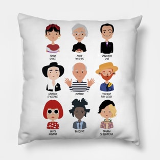 9 of the Greatest Painters of All Time Pillow