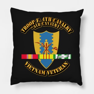 Troop F,  4th Cavalry w SVC Ribbons Pillow