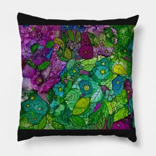 Fantasy Flowers in Alcohol Ink Pillow