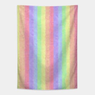 Rainbow Pastel Stripes Tapestry