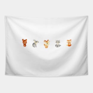 Cute Woodland baby animals Tapestry