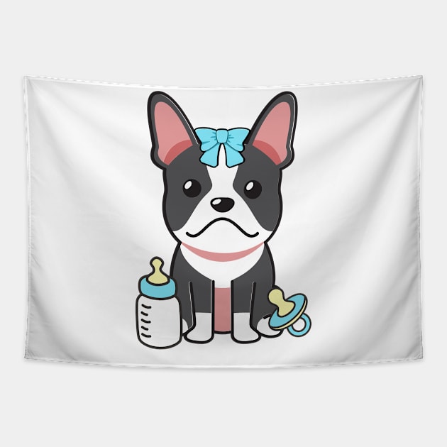 Cute french bulldog is a baby Tapestry by Pet Station