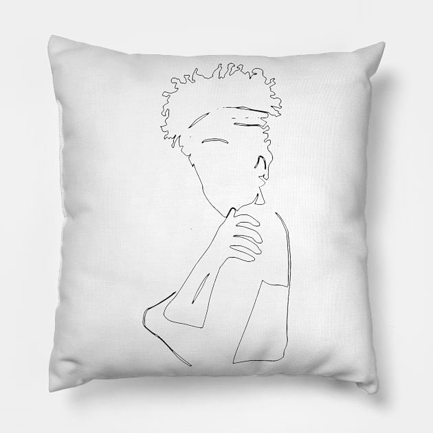 Afro american woman line art, african american fashion girl print, portrait drawing, vintage posters " Transparent background " Pillow by Modern Art