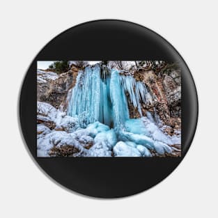 Frozen waterfall in the winter Pin