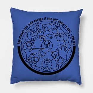 One Always Has Time Enough  - Circular Gallifreyan Pillow