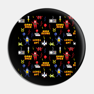 Retro gaming pixel pattern Pin