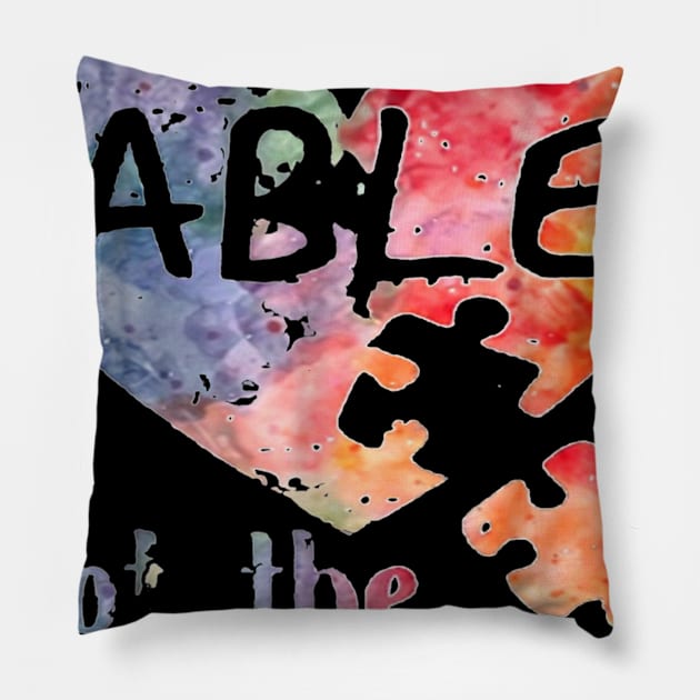 See the Able Not The Label - Autism Apparel Pillow by Danielsmfbb