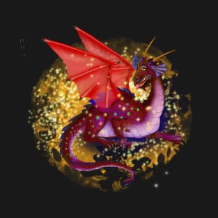 magic dragon on a background of gold T-Shirt