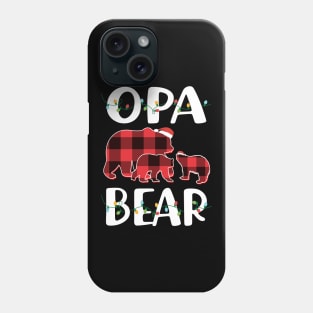 Opa Bear Red Plaid Christmas Pajama Matching Family Gift Phone Case